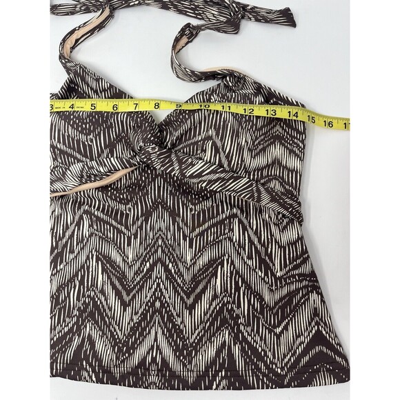 Women’s Garnet Hill Tankini‎ Halter Top Swim Brown Beige Tan Size 6 NWOT - Picture 6 of 7